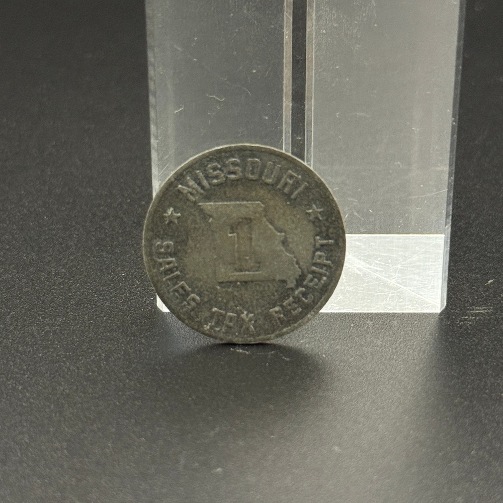 Vintage Missouri‎ Sales Tax Receipt Token 1 Mill Zinc State Map Exonumia